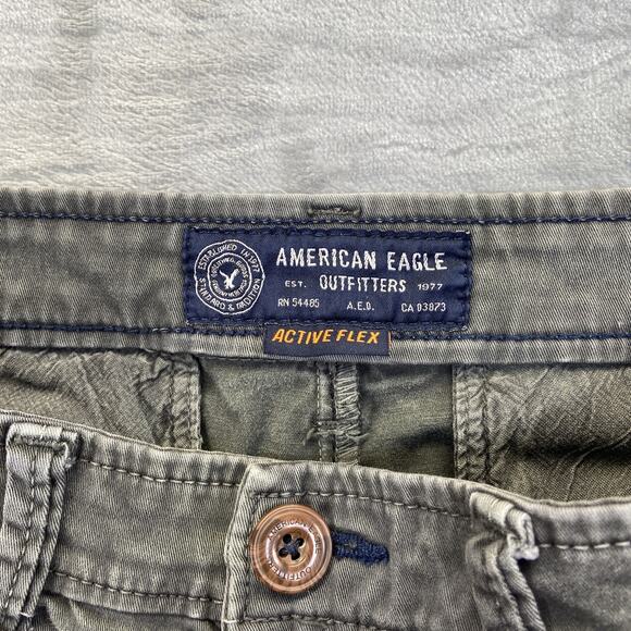 American‎ Eagle Active Flex Chino Shorts Men's Size 31 Dark Gray Shorts - Picture 4 of 10
